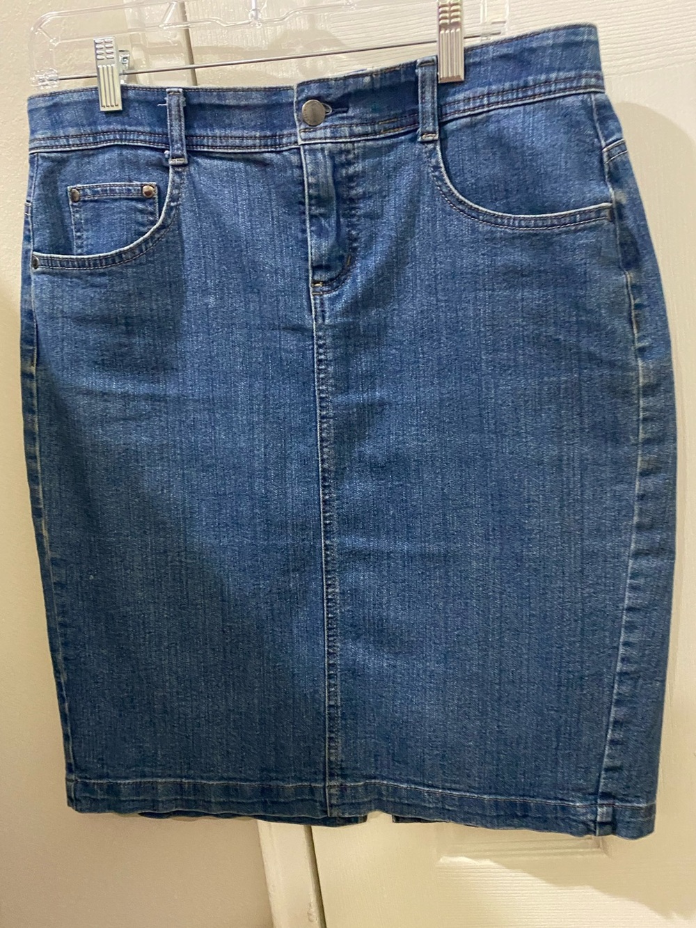 Charter Club Dark Blue Denim Pencil Skirt